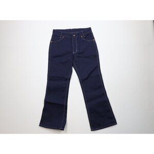 NOS Vintage 70s Streetwear Boys 12 Husky Flared Wide Leg Denim Jeans Indigo USA